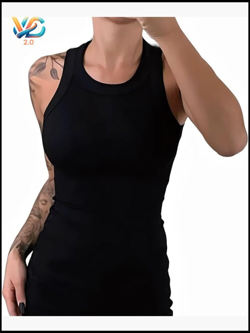 Slim Fit Ribbed Racerback Tank Top Seamless Stretchy Crop Camisole